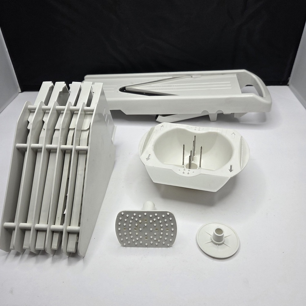 Mandoline Vegetable Slicer Set Adjustable Kitchen Cutter Multiple Blades White